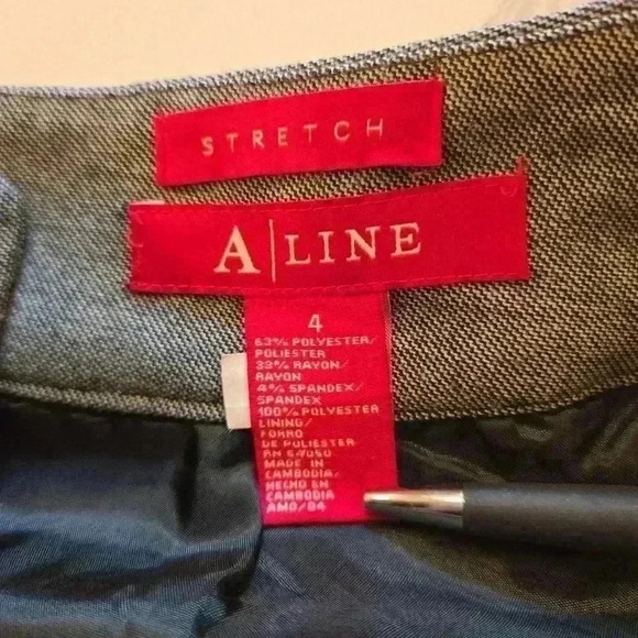 A-Line Womens Stretch Midi Skirt Gray Size 4 - Picture 9 of 9